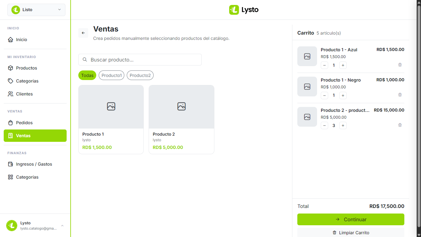 Punto de Venta Lysto